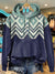 Blue Vintage Aztec Print Long Sleeve Casual Sweatshirt Hoodie Multicolor / S