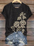 Decorative Flower Print T-shirt Multicolor / S