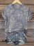 Vintage Art Printed Casual T-shirt Multicolor / S