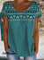 Vintage Aztec Art Print Crew Tee T-Shirt Multicolor / S