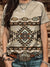 Vintage Aztec Print Casual T-shirt Multicolor / S