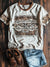 Vintage Aztec Print Casual T-shirt Multicolor / S
