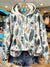 Vintage Feather Art Print Casual Hoodie Sweatshirt Multicolor / S