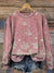 Vintage Floral Print Casual Sweatshirt Multicolor / S