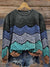 Vintage Floral Printed Casual Sweatshirt Multicolor / S