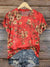 Vintage Flower Art Print T-Shirt Multicolor / S