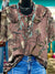 Vintage Flowers Print Loose Peter Pan Collar Half Sleeve Blouses Multicolor / S