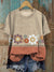 Vintage Flowers Prints Casual T-shirt Multicolor / S