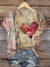Vintage Heart Art Print T-Shirt Multicolor / S
