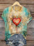 Vintage Heart Art Print T-Shirt Multicolor / S