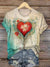 Vintage Heart Art Print T-Shirt Multicolor / S