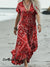Vintage Paisley Print Pocket Cotton Dress Multicolor / S