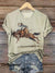 Vintage Western Art Print T-Shirt Multicolor / S