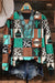 Vintage Western Elements Stitching Print Sweatshirt Multicolor / S