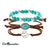 Western Cowboy Style Cactus Decor Turquoise Beaded Bracelet Set