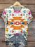 Western Vintage Aztec Print T-shirt Multicolor / S