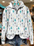 White Vintage Aztec Arrow Print Casual Long Sleeve Zip Sweatshirt Multicolor / S