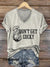 Women’s V-neck Vintage Don’t Get Cocky Art Print Casual T-Shirt Multicolor / S