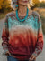 Women’s Vintage Art Pattern Print Casual Long Sleeve T-Shirt Multicolor / S