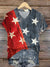 Women’s Vintage Art Print V-neck Casual T-Shirt Multicolor / S