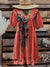 Women’s Vintage Feather Art Print Pocket Cotton Dress Multicolor / S