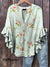 Women’s Vintage Floral Art Print Casual Cotton And Linen Shirt Multicolor / S