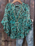 Women’s Vintage Flower Print Casual Cotton And Linen Shirt Multicolor / S