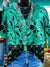 Women’s Vintage Flowers Print Casual Ruffle Top Multicolor / S