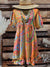 Women’s Vintage Flowers Print Pocket Cotton Dress Multicolor / S