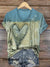 Women’s Vintage Heart Art Print V-neck Casual T-Shirt Multicolor / S