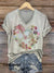 Women’s Vintage Heart Art Print V-neck Casual T-Shirt Multicolor / S