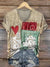 Women’s Vintage Heart Art Print V-neck Casual T-Shirt Multicolor / S