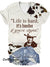 Women’s Vintage Life Is Hard Print V-Neck Casual T-Shirt Multicolor / S