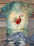 Women’s Vintage Print V-neck Casual T-Shirt Multicolor / S