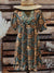 Women’s Vintage Western Art Print Pocket Cotton Dress Multicolor / S