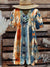 Women’s Vintage Western Art Print Pocket Cotton Dress Multicolor / S